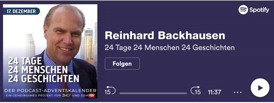 Podcast Folge mit Reinhard Backhausen auf Spotify anhören